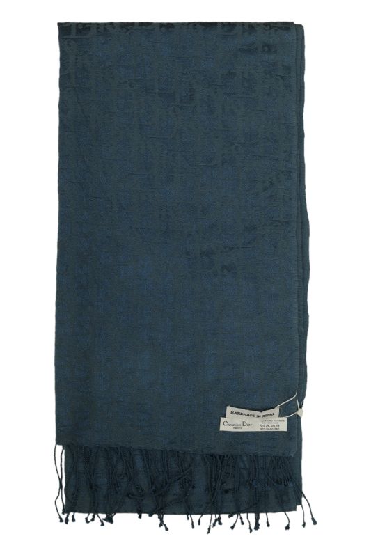 Christian Dior Blue Monogram Cashmere scarf