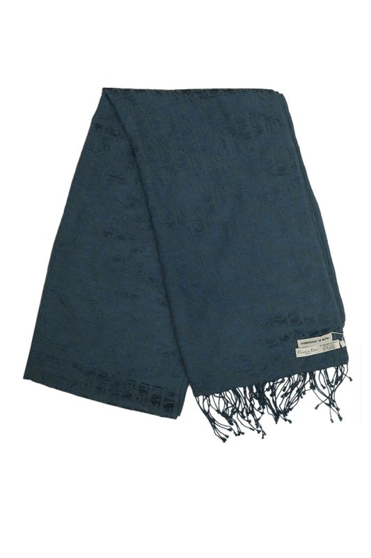 Christian Dior Blue Monogram Cashmere scarf