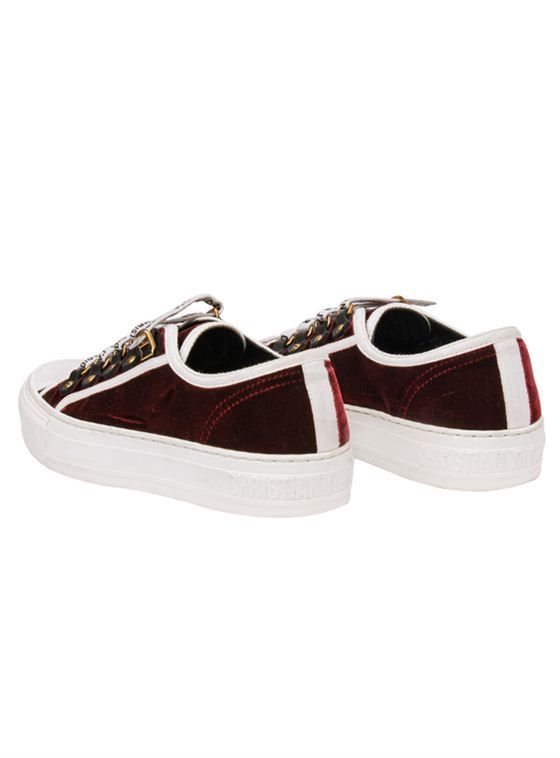 CHRISTIAN DIOR BURGUNDY VELVET WALK & DIOR SNEAKERS