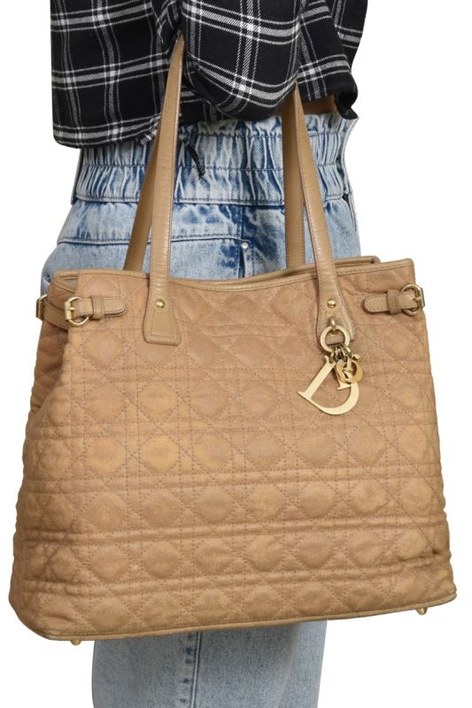 Christian Dior CannagePanarea Beige Tote Bag
