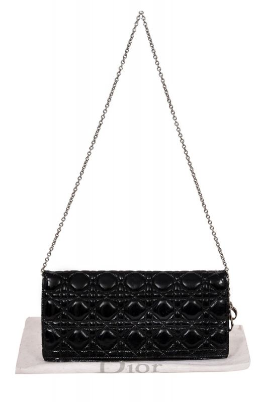 Christian Dior Cannage Quilted Leather Lady Dior Wallet on Chain Handbag