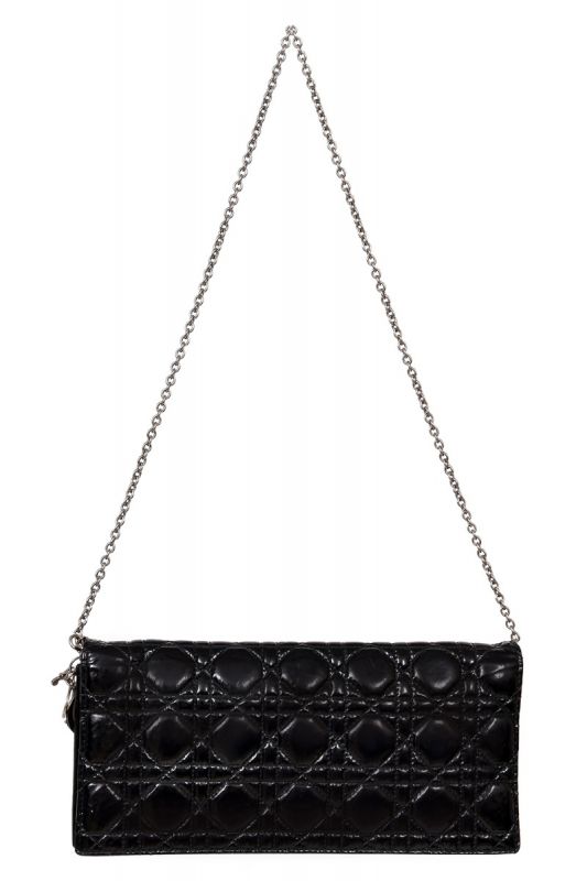 Christian Dior Cannage Quilted Leather Lady Dior Wallet on Chain Handbag