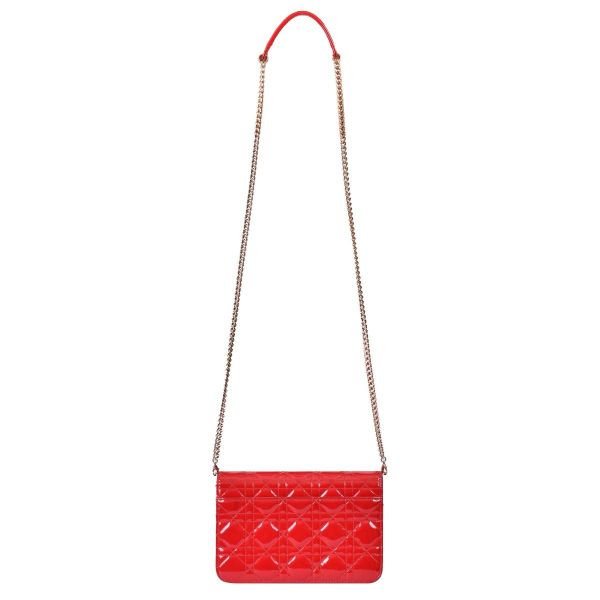 CHRISTIAN DIOR CANNAGE QUILTED PATENT LEATHER BAG