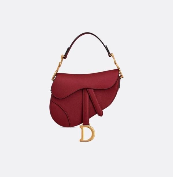 CHRISTIAN DIOR CHERRY RED MINI SADDLE BAG