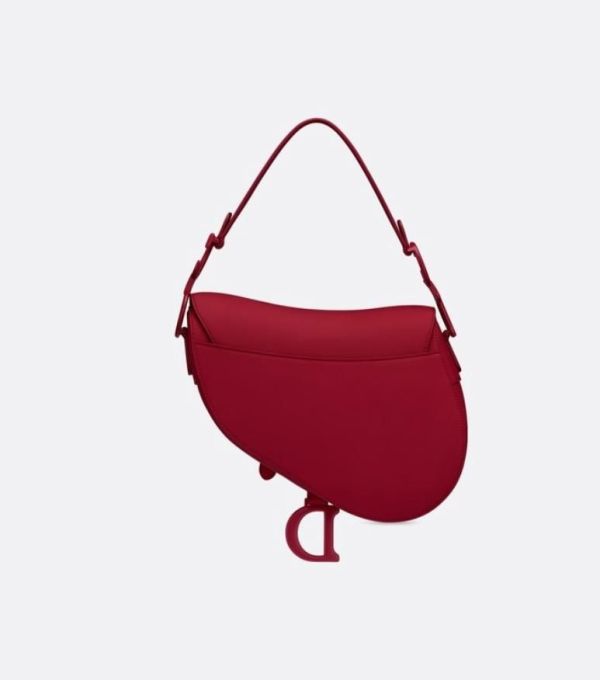 CHRISTIAN DIOR CHERRY RED MINI SADDLE BAG