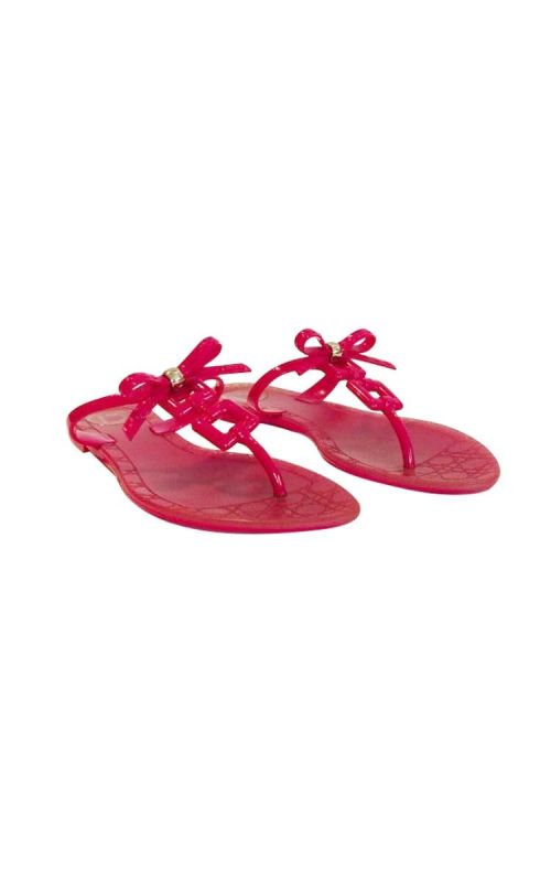 CHRISTIAN DIOR CUTOUT RUBBER FLATS