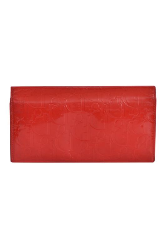 Christian Dior Embossed Monogram Patent Leather Wallet