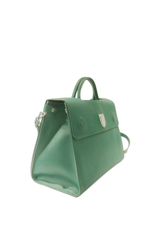 CHRISTIAN DIOR GREEN LEATHER LARGE DIOREVER TOTE