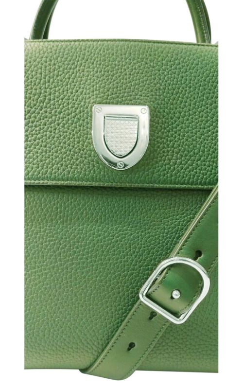CHRISTIAN DIOR GREEN LEATHER LARGE DIOREVER TOTE