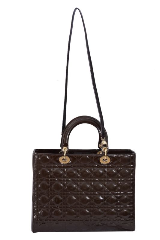Christian Dior Lady Dior Patent Cannage Calfskin Handbag