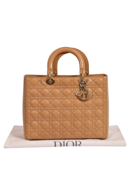 Christian Dior Large Patent Leather Lady Dior Bag