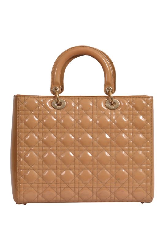 Christian Dior Large Patent Leather Lady Dior Bag