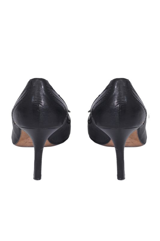 CHRISTIAN DIOR LEATHER WHIPSTITCH TRIM PUMPS
