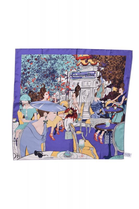 Christian Dior Lilac Printed Silk scarf
