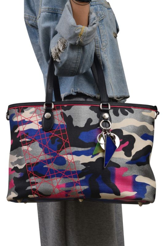 Christian Dior Medium AnselymReyle Camouflage Canvas Bag