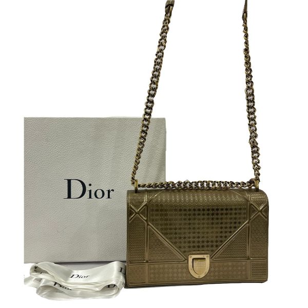 Christian Dior Metallic Bronze Medium Diorama Bag