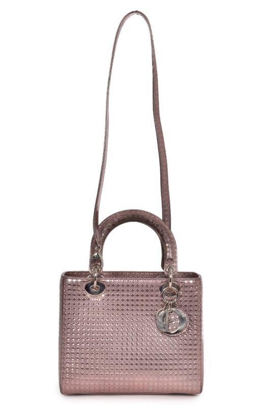 CHRISTIAN DIOR METALLIC MICRO CANNAGE MEDIUM LADY DIOR