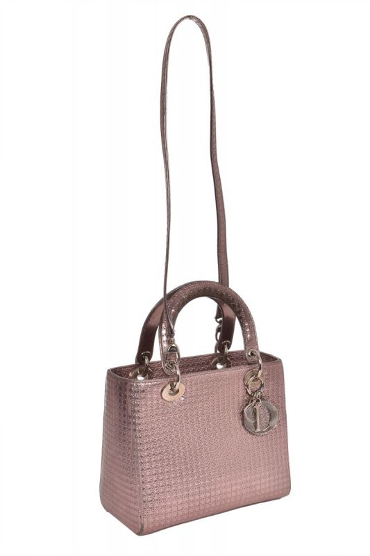 CHRISTIAN DIOR METALLIC MICRO CANNAGE MEDIUM LADY DIOR