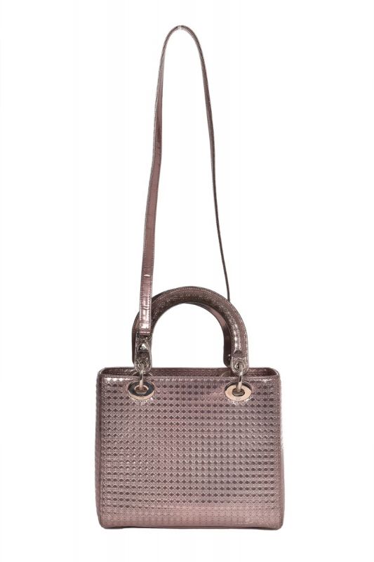 CHRISTIAN DIOR METALLIC MICRO CANNAGE MEDIUM LADY DIOR