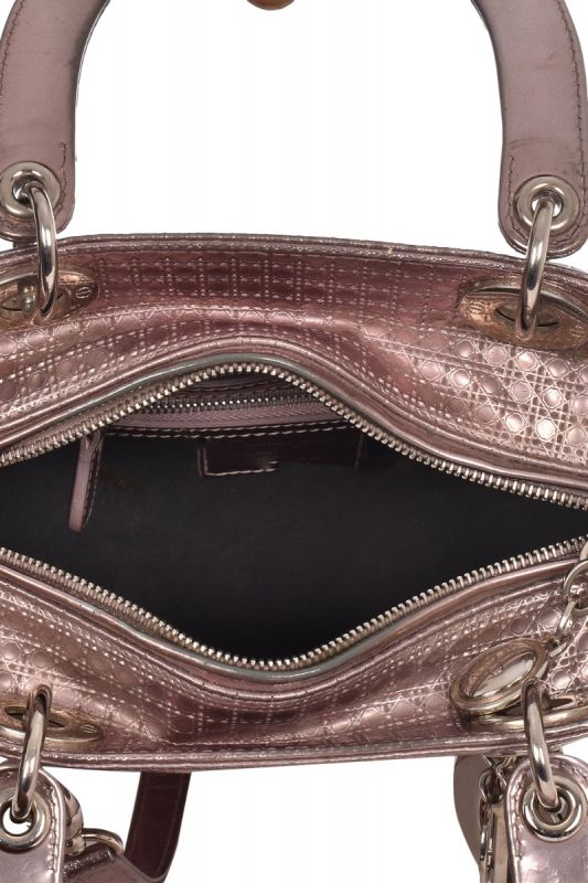 CHRISTIAN DIOR METALLIC MICRO CANNAGE MEDIUM LADY DIOR