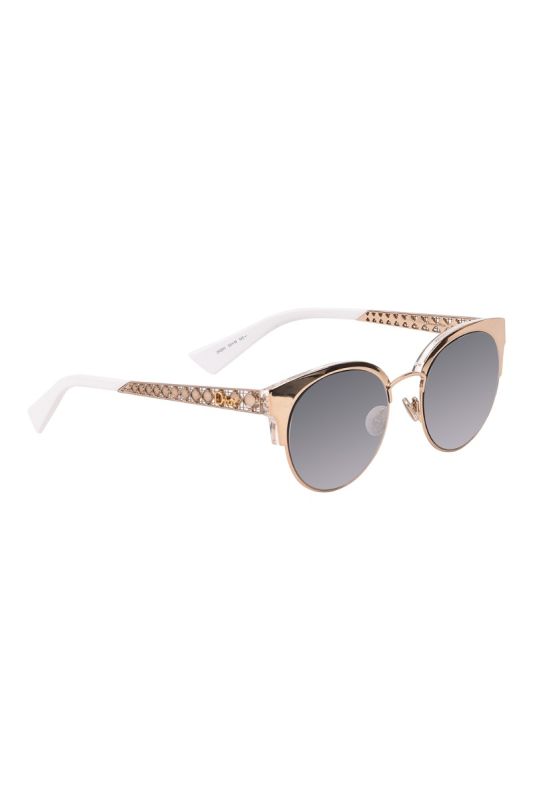 Christian Dior Mini Sup Silver Mirror Cat Eye Sunglasses
