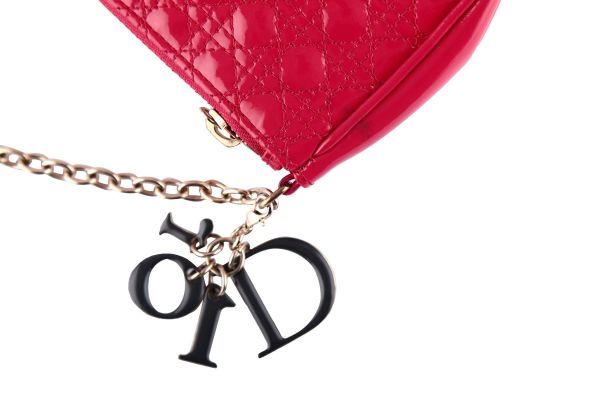 CHRISTIAN DIOR PATENT LEATHER CHARMS POCHETTE
