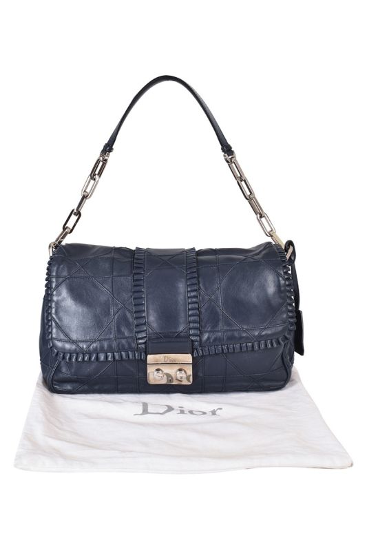 CHRISTIAN DIOR QUILTED RUFFLE NEW LOCK FLAP BAG