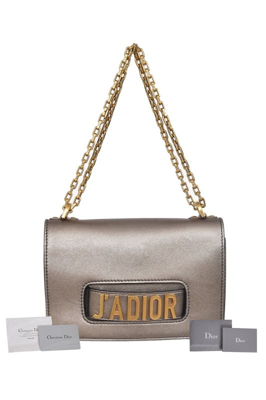 Christian Dior Silver J’Adior Calfskin Flap Bag