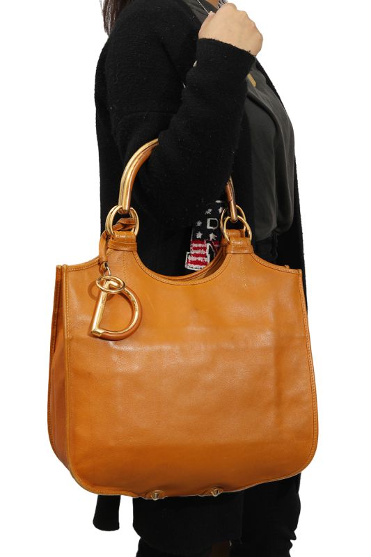 Christian Dior Tan Leather 61 Tote Bag