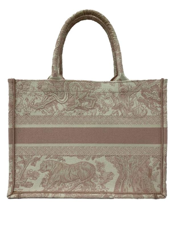 Christian Dior Toile de Jouy Embroidery Medium Book Tote bag