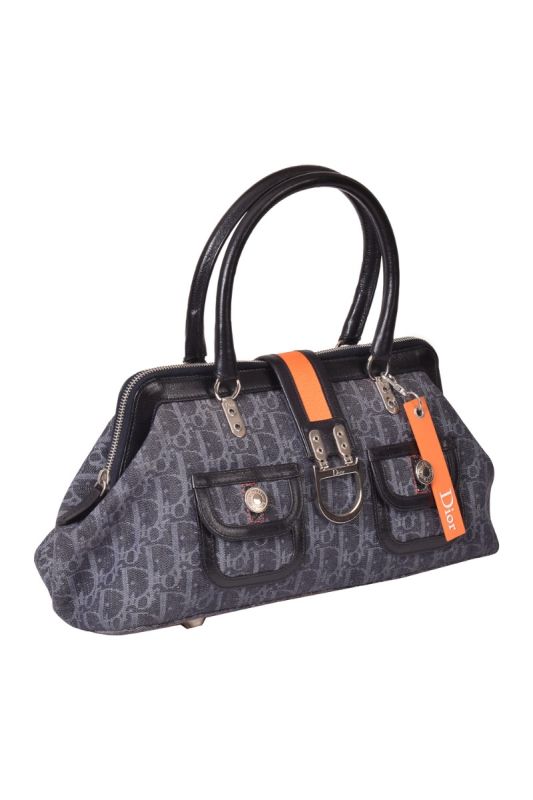 Christian Dior Vintage Denim flight satchel bag