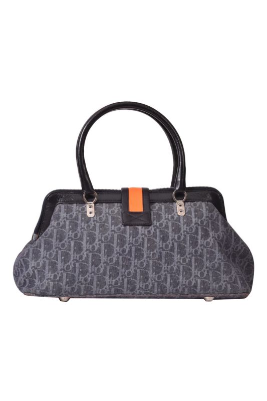 Christian Dior Vintage Denim flight satchel bag
