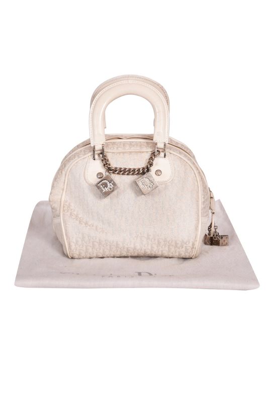 Christian Dior White Gambler Cubes Bag
