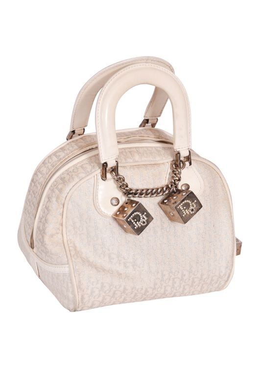 Christian Dior White Gambler Cubes Bag