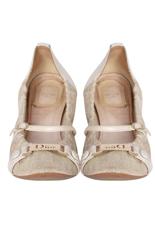 Christian Dior White Monogram Ballet Flats