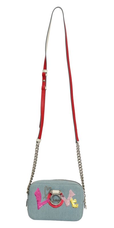 Christian Louboutin Blue Mini Rubylou Love Crossbody Bag