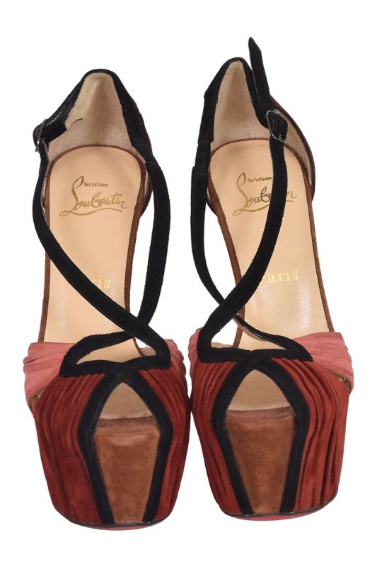 Christian Louboutin Divinoche Tricolor Suede Pump Heels