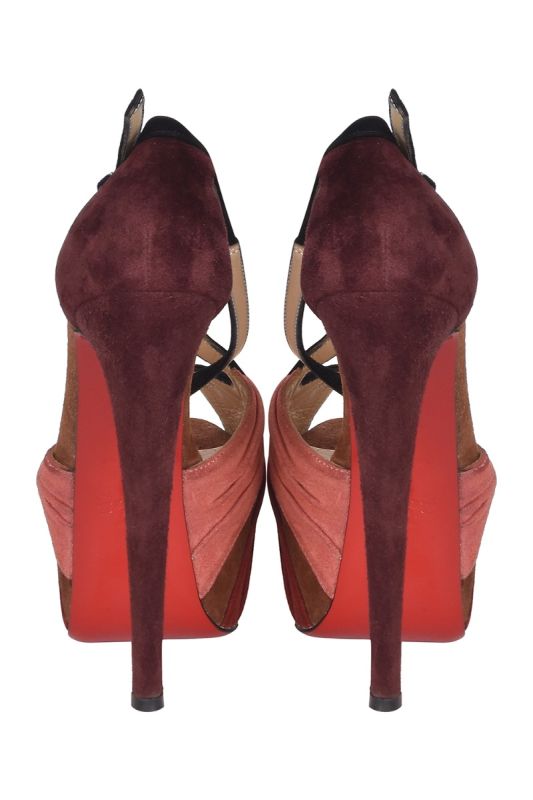 Christian Louboutin Divinoche Tricolor Suede Pump Heels