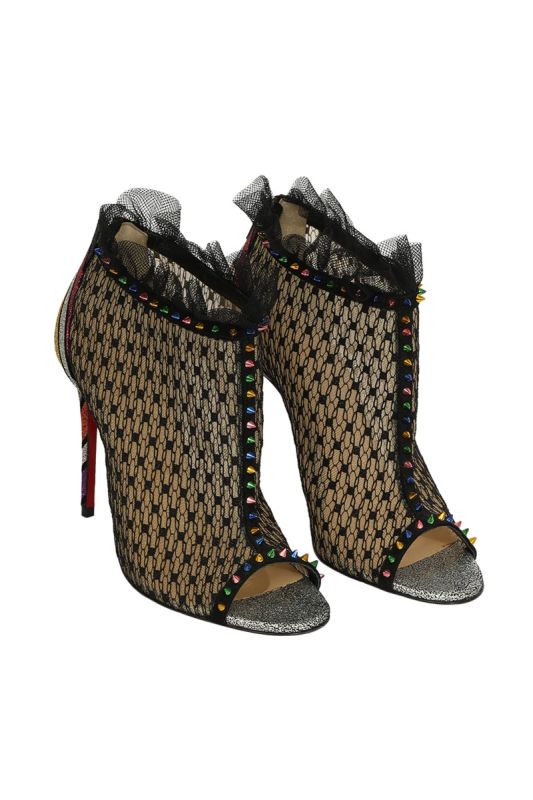 Christian Louboutin EU 36 Black Lace and Patent Leather Juliettra Heel