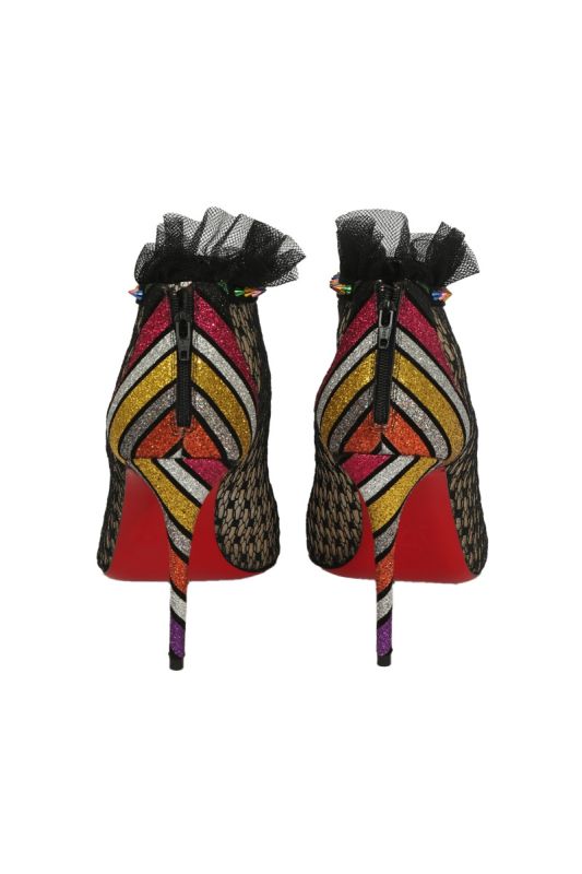 Christian Louboutin EU 36 Black Lace and Patent Leather Juliettra Heel