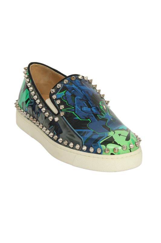 Christian Louboutin EU 36 Blue/Green Spike Loafer