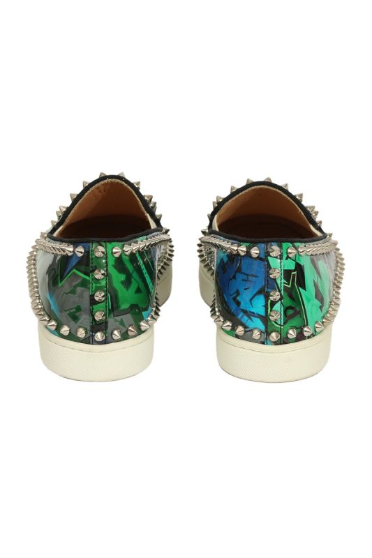 Christian Louboutin EU 36 Blue/Green Spike Loafer