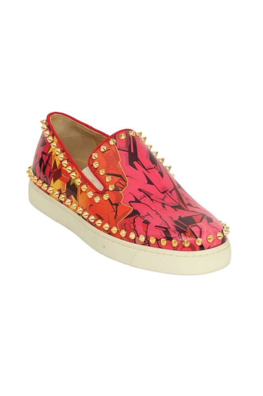 Christian Louboutin EU 36 Pink/Orange Spiked Loafers