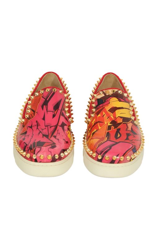Christian Louboutin EU 36 Pink/Orange Spiked Loafers
