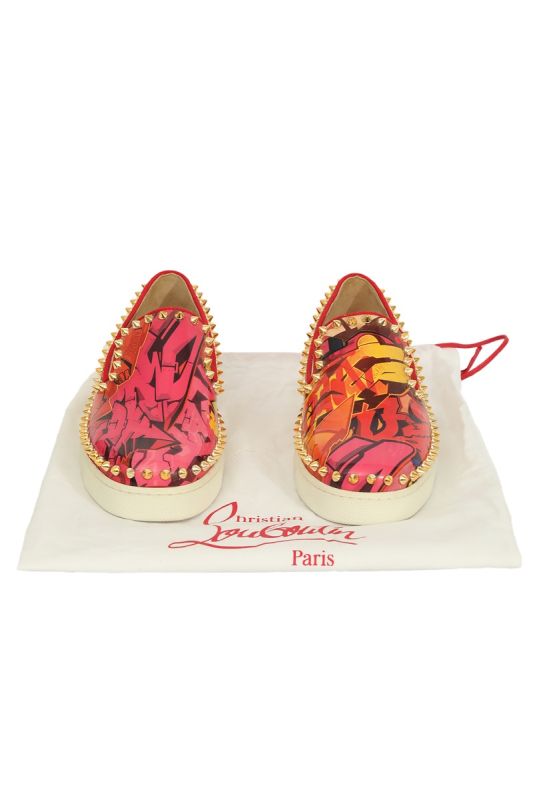 Christian Louboutin EU 36 Pink/Orange Spiked Loafers