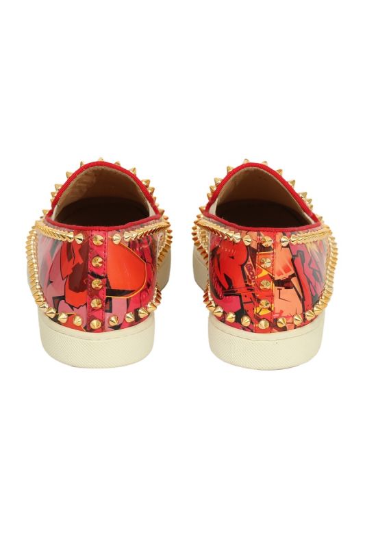 Christian Louboutin EU 36 Pink/Orange Spiked Loafers