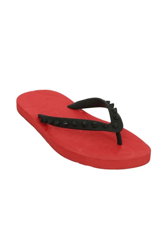 Christian Louboutin EU 36 Red Loubi Studded Flip Flops 