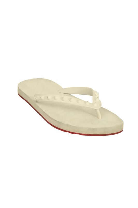 Christian Louboutin EU 36 White Studded Flip Flops