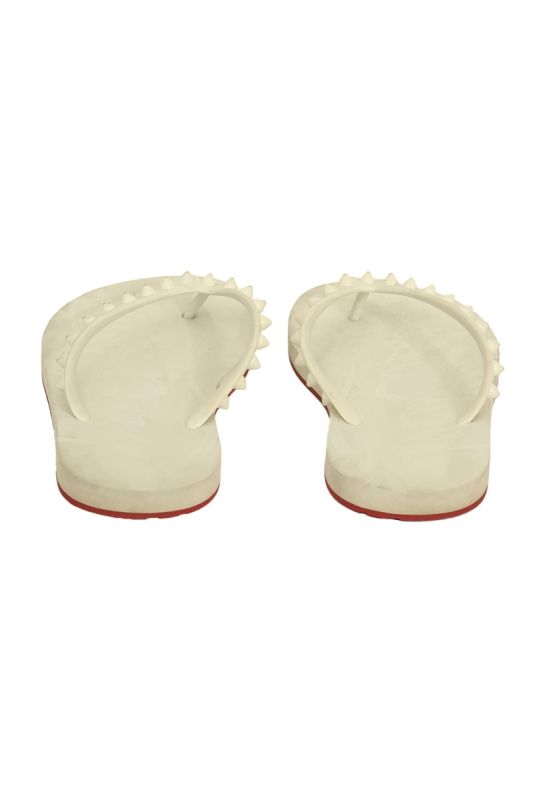 Christian Louboutin EU 36 White Studded Flip Flops
