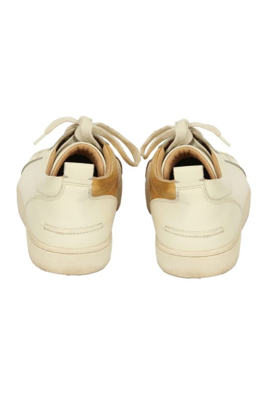 Christian Louboutin EU 37.5 White with Golden Spiked Sneakers
